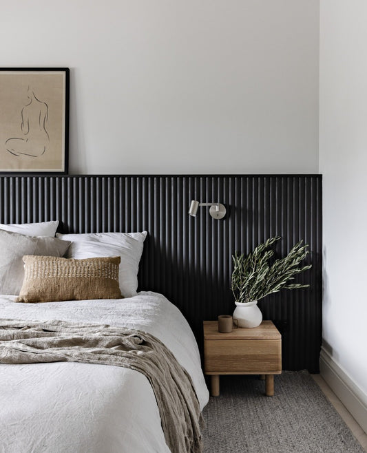 Black Ribbed Wall Panelling