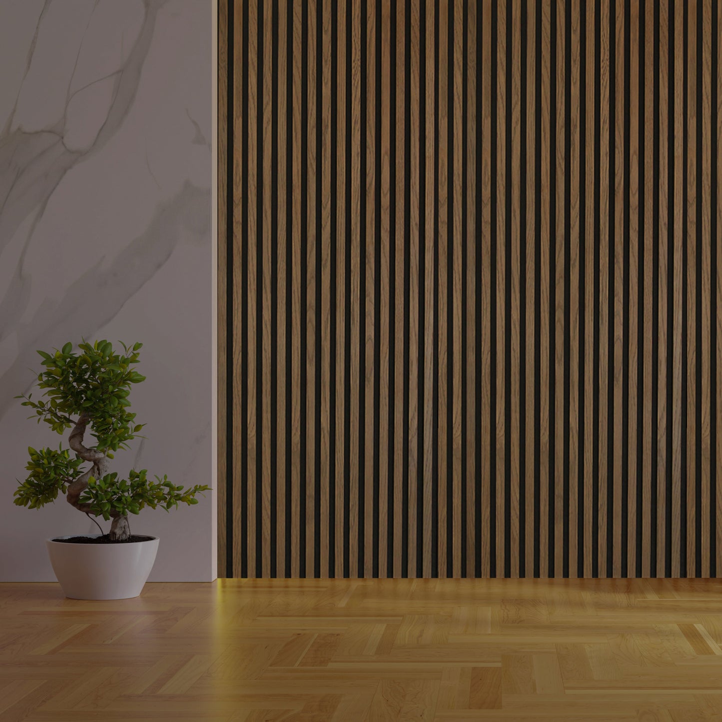 Akustik-Lamellen-Wandverkleidung - Walnuss