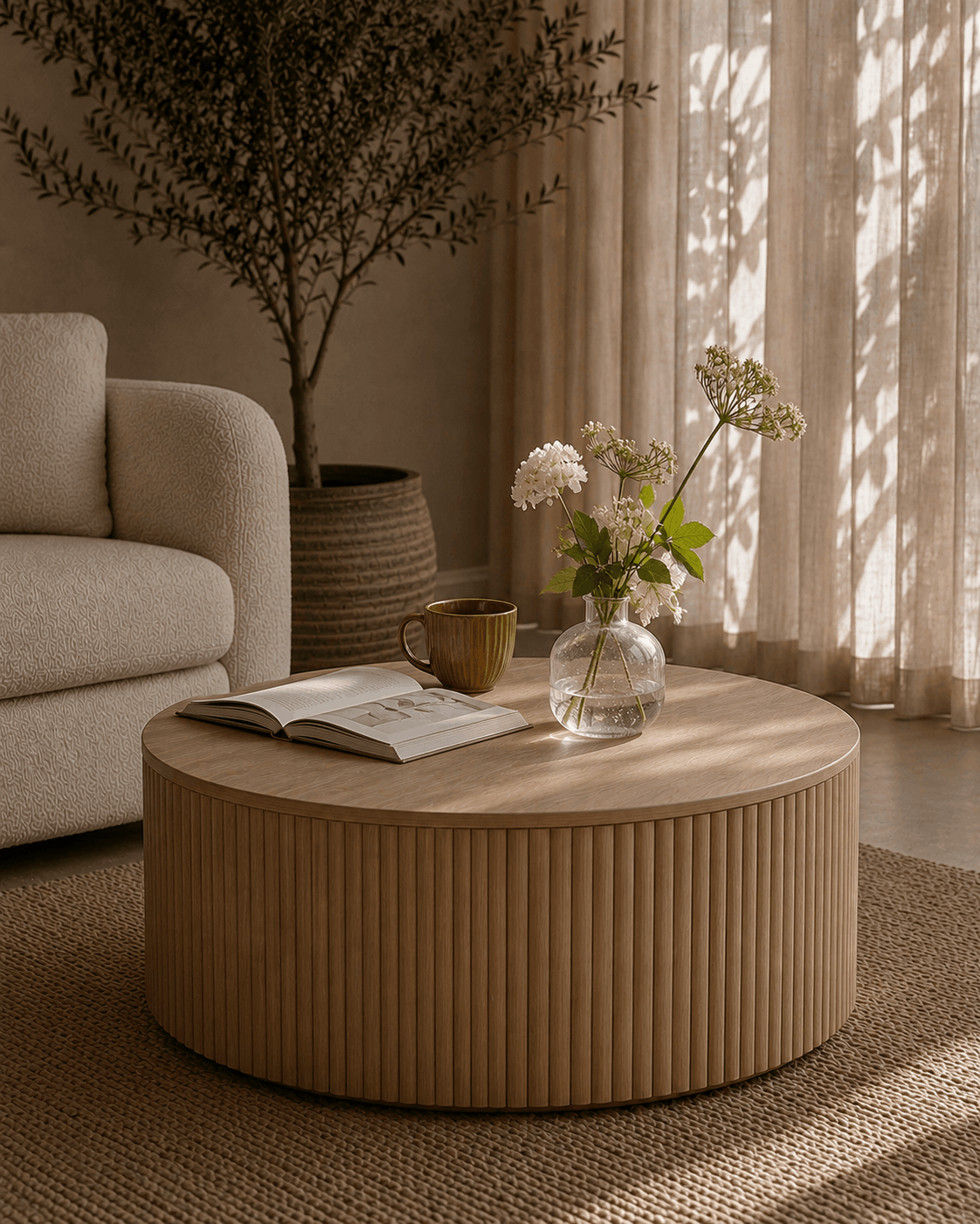 Oak Ribbed Flexible Wall Panelling