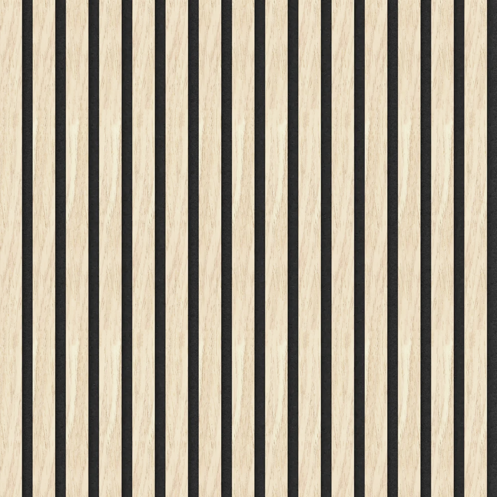 Acoustic Slat Wall Panels - Light Ash Wood Veneer