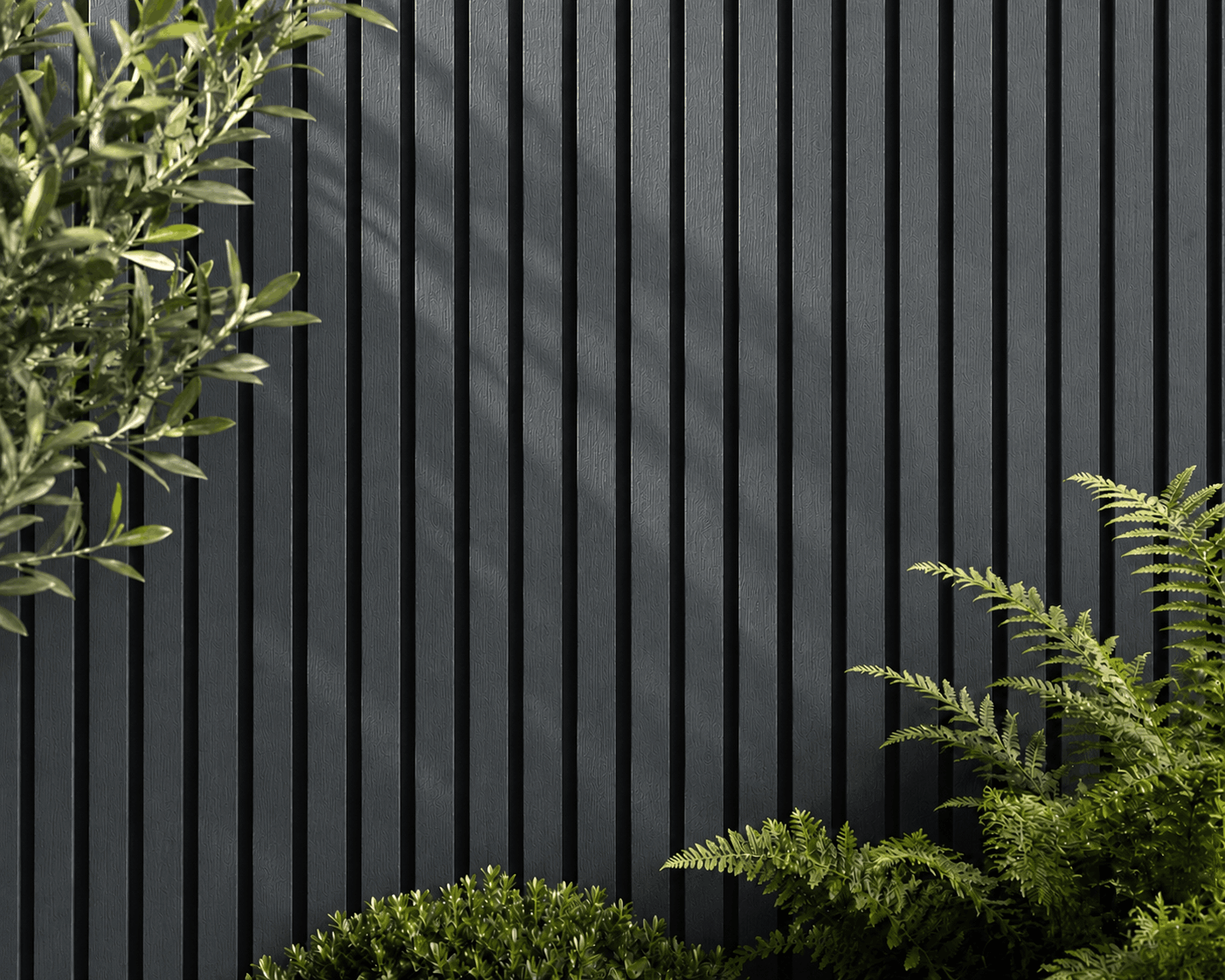 Anthracite Grey Slat Outdoor Wall Cladding