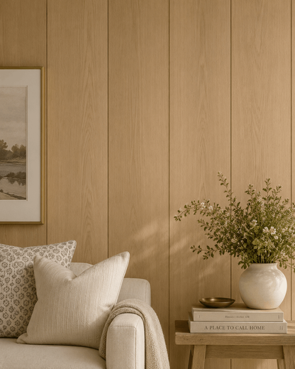 Extra Wide Oak Veneer Tongue & Groove Wall Panels