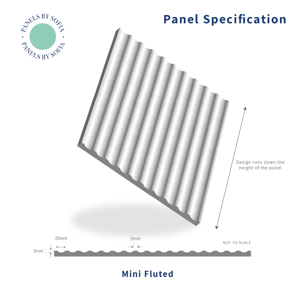 A fluted wall panelling render