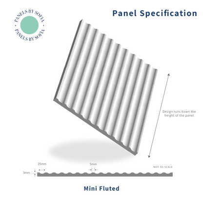 A fluted wall panelling render