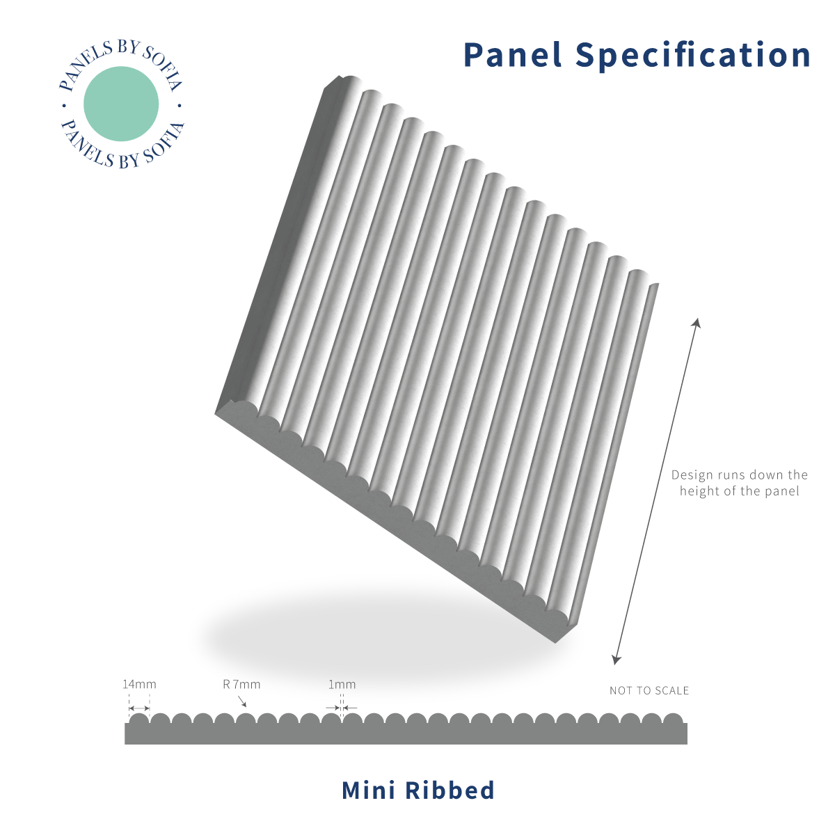 Rounded Micro Rib Panel Mini Ribbed Wall Panels | Panels by Sofia | UK Paintable Wall Paneling