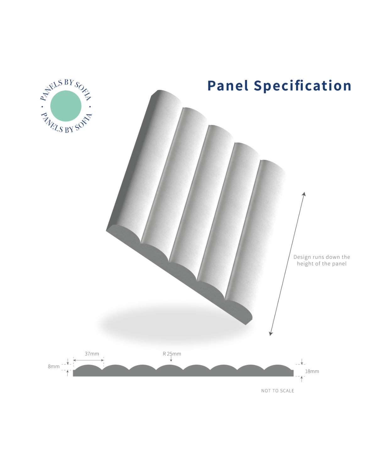 Cement Panel Ribbed Ribbed Wall Panels | Panels by Sofia | UK Made MDF Wood Panelling