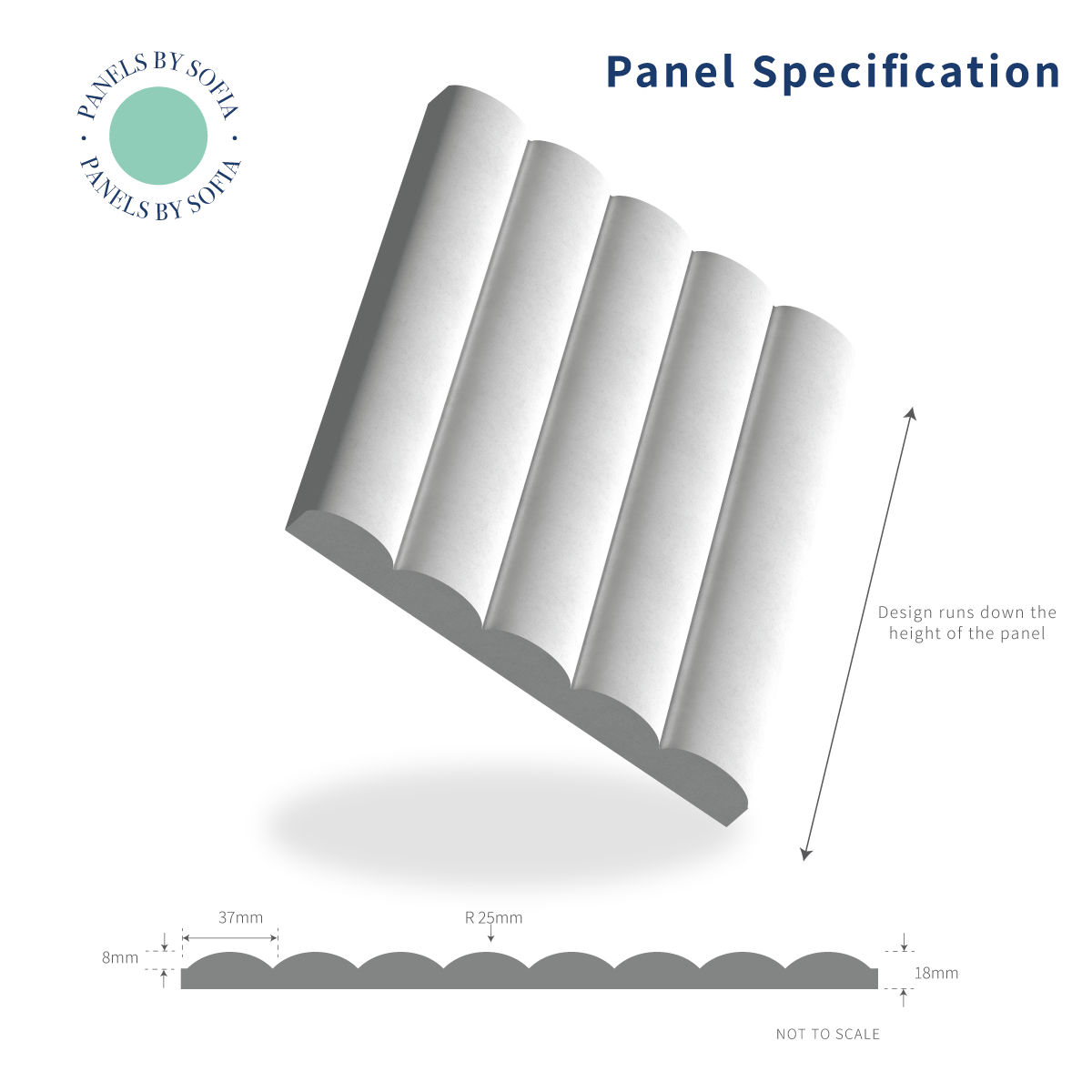 Ribbed Wall Panels | Panels by Sofia | UK Made MDF Wood Panelling