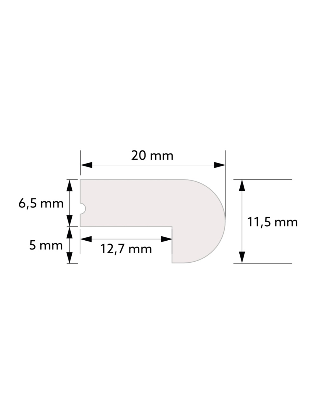 Semi-Circular Top Trim for Wall Panels