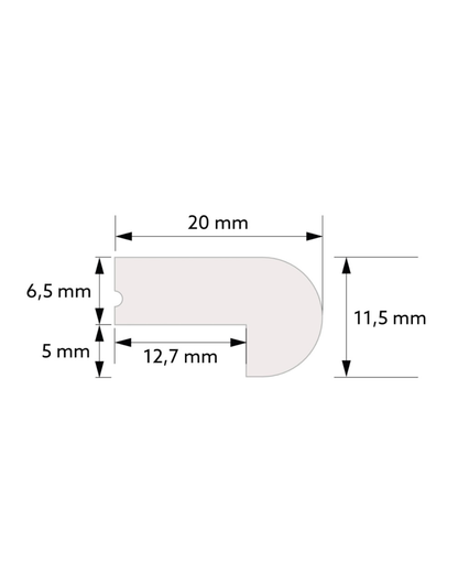 Semi-Circular Top Trim for Wall Panels