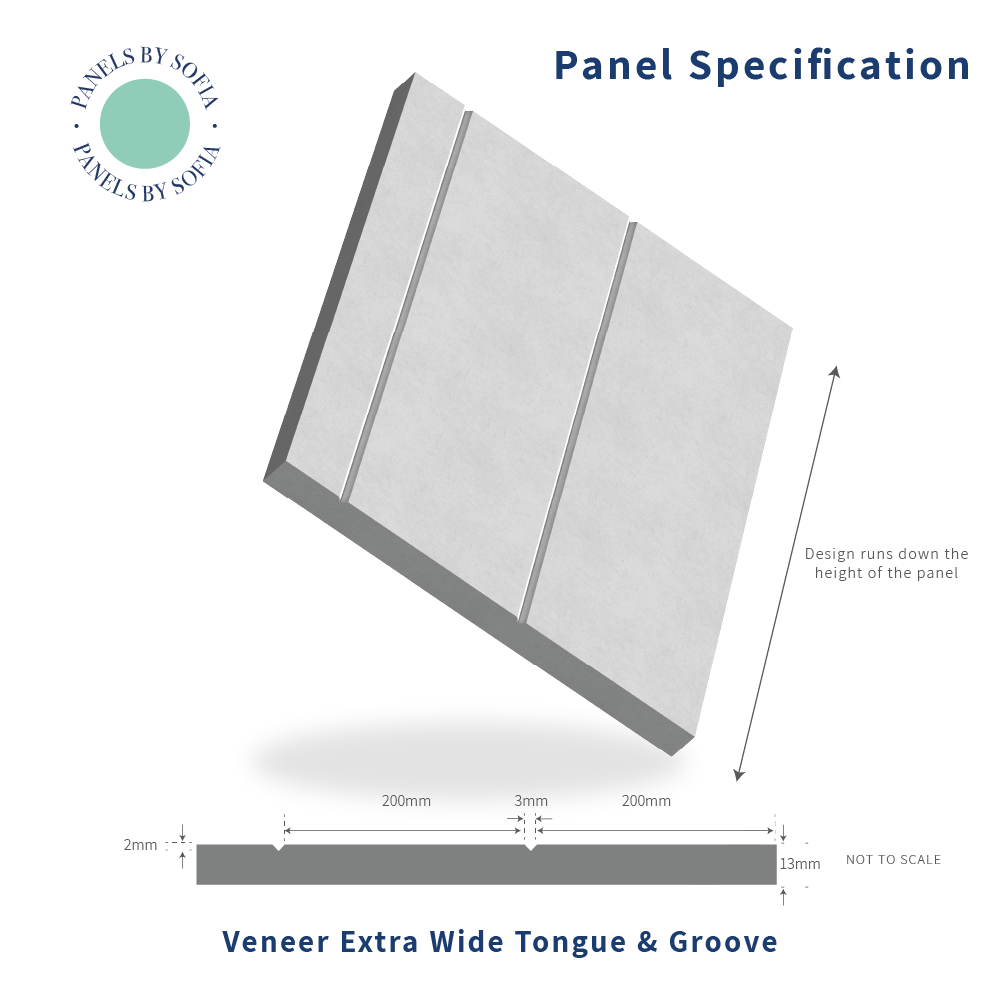Extra Wide Oak Veneer Tongue & Groove Wall Panels