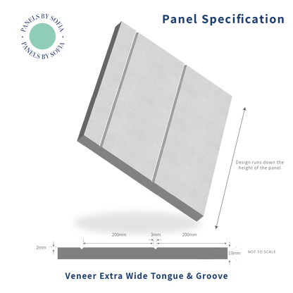 Extra Wide Oak Veneer Tongue & Groove Wall Panels