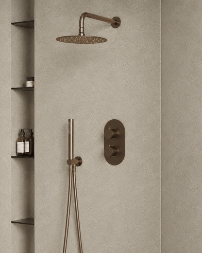 Warm Greige Stone SPC Shower Panels - 2 Pack