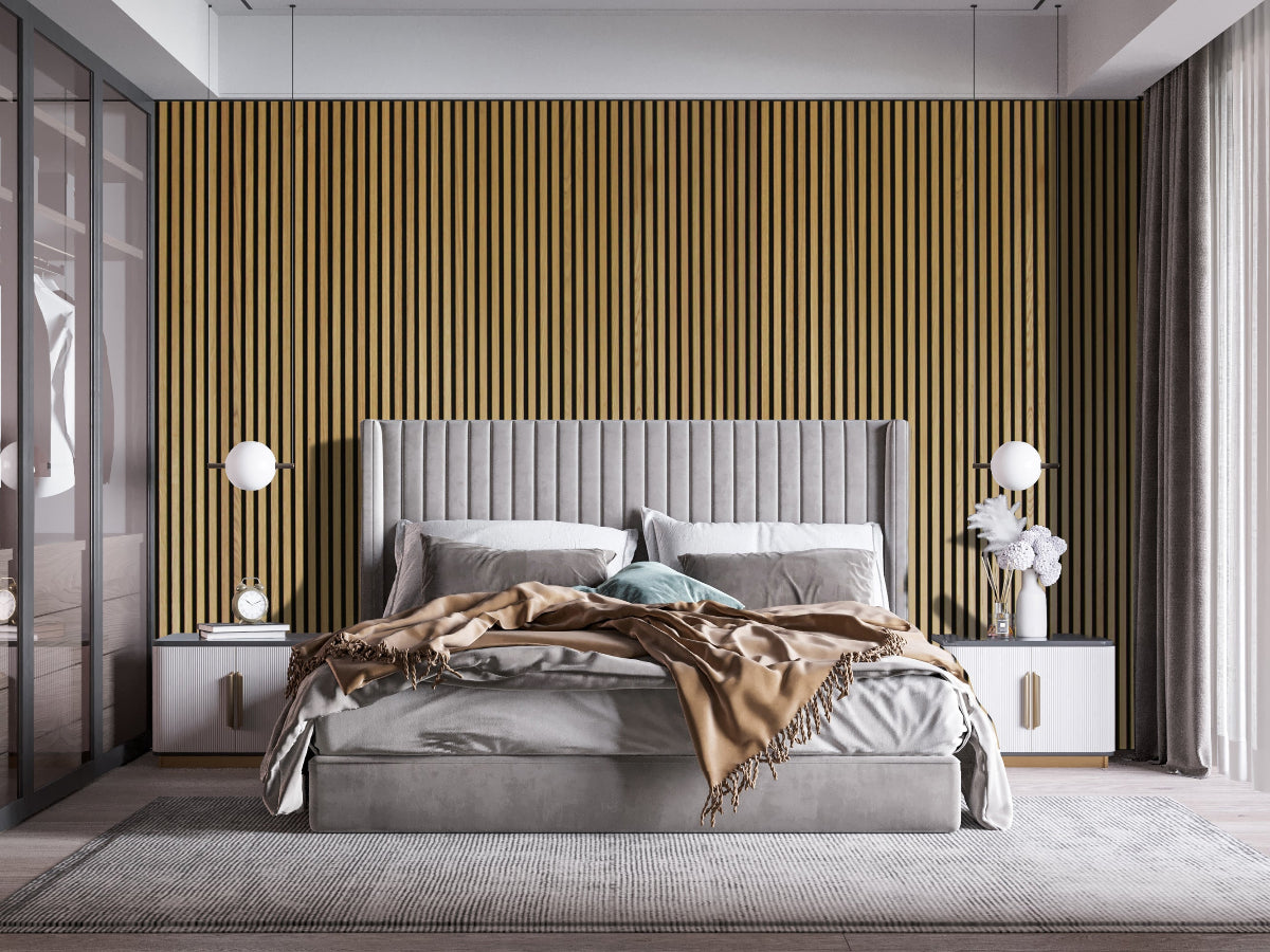 Acoustic Slat Wall Panelling - Natural Oak