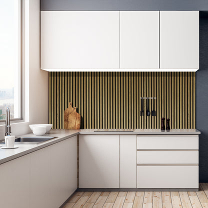 Acoustic Slat Wall Panelling - Natural Oak