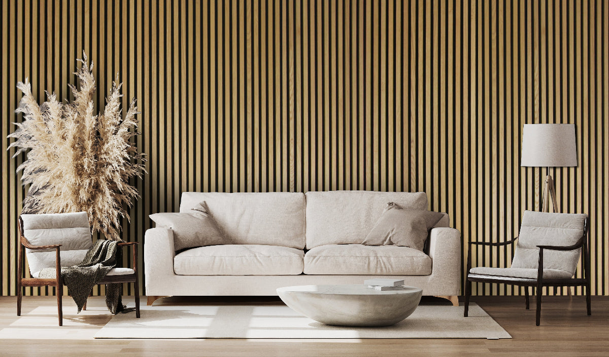 Acoustic Slat Wall Panelling - Natural Oak