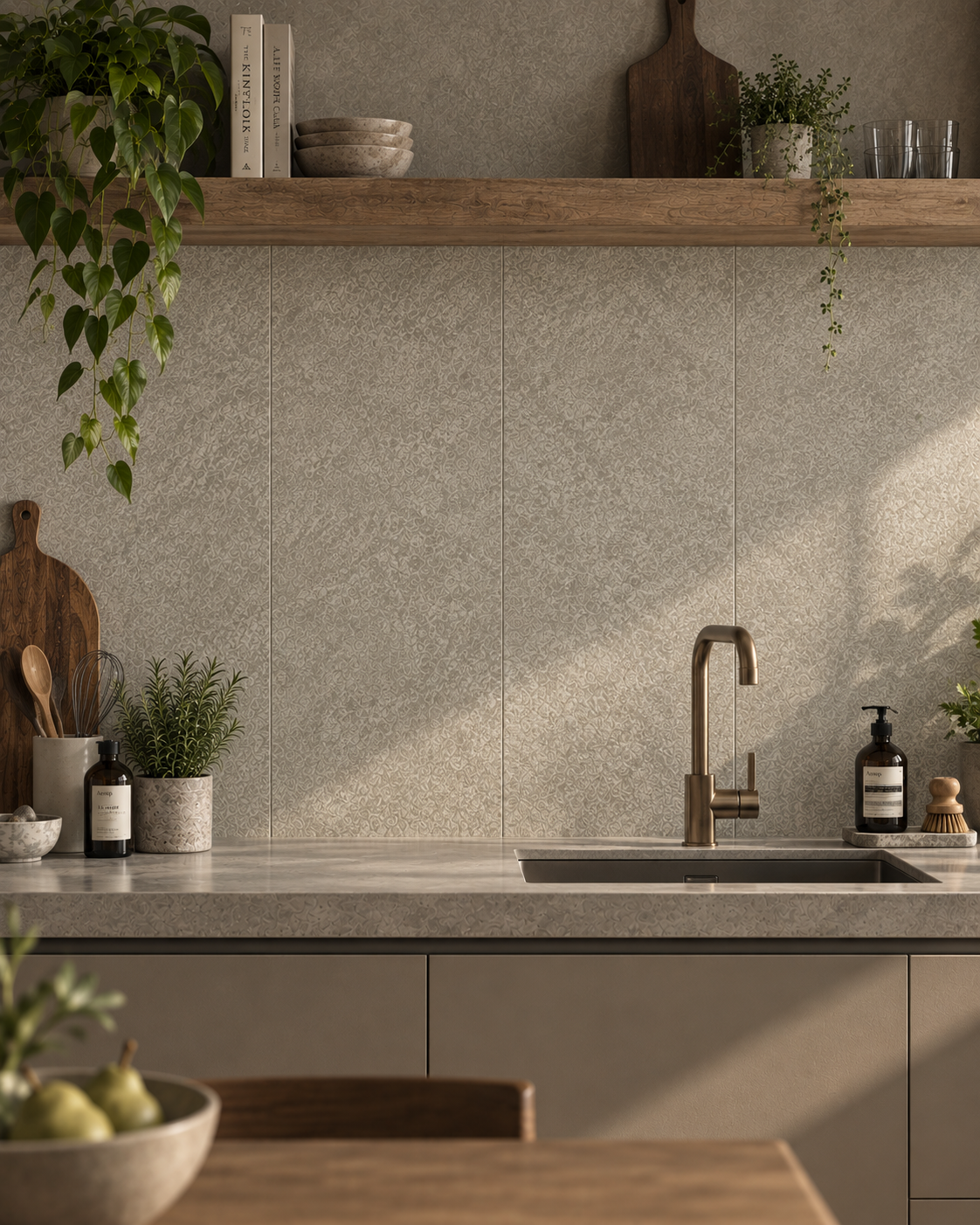 Beige Moon Stone SPC Tiles - 4 Pack