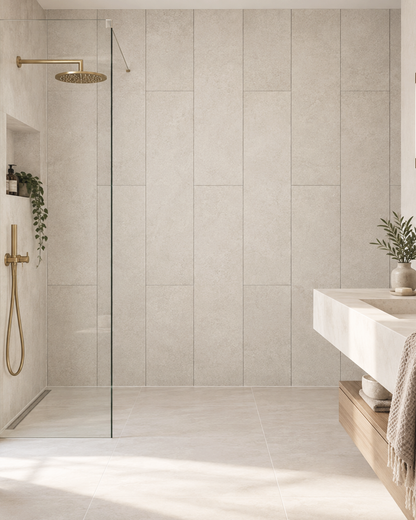 Beige Sun Stone SPC Shower Tiles - 4 Pack