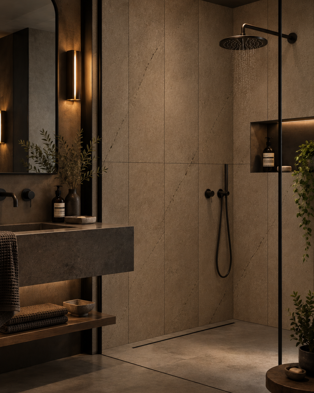 Beige Earth Stone SPC Tiles - 4 Pack