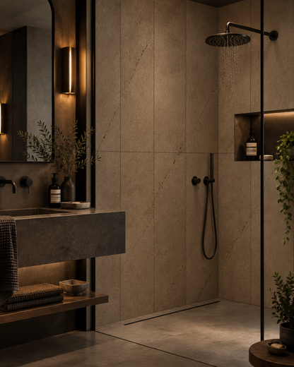 Beige Earth Stone SPC Tiles - 4 Pack
