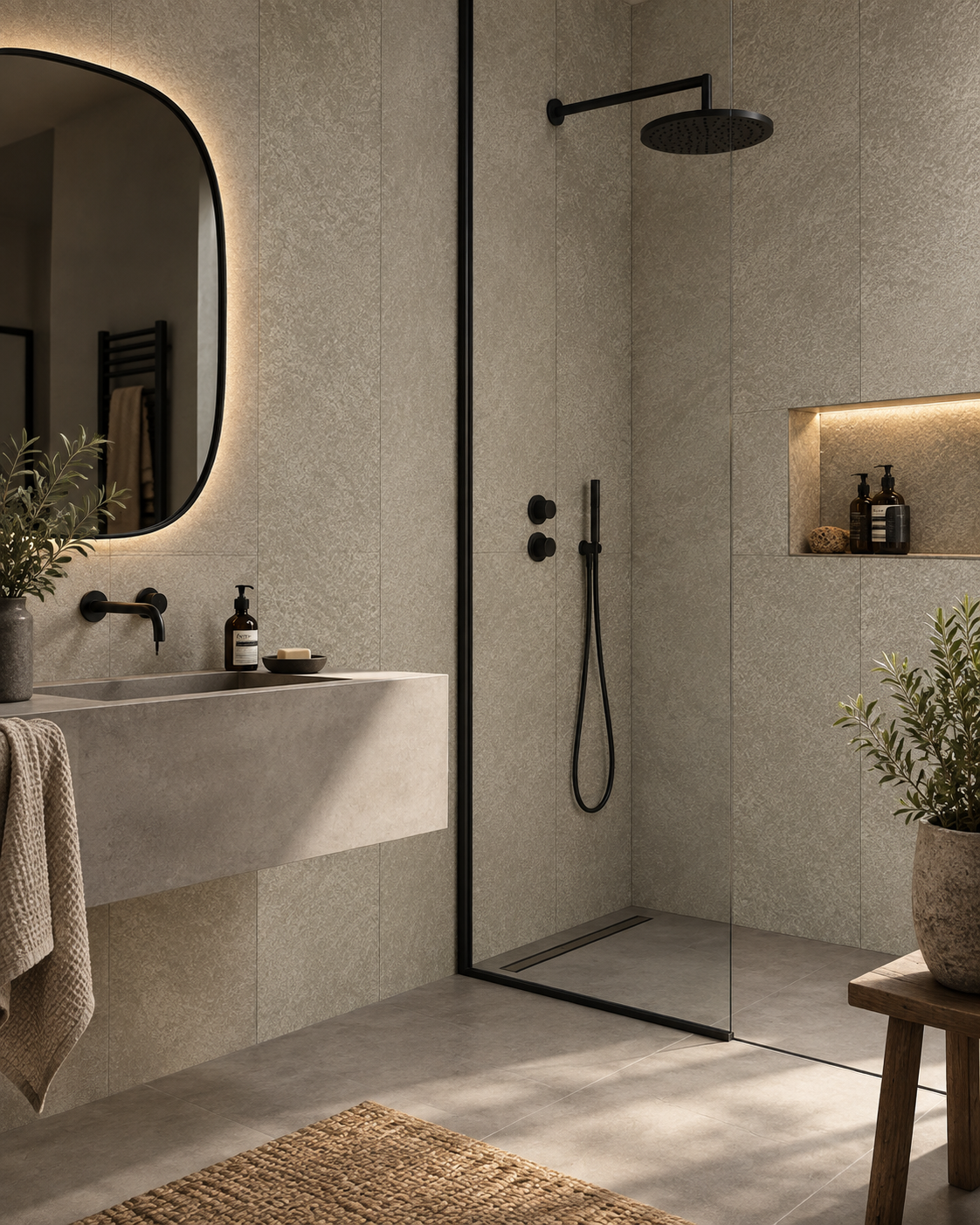 Beige Moon Stone SPC Tiles - 4 Pack