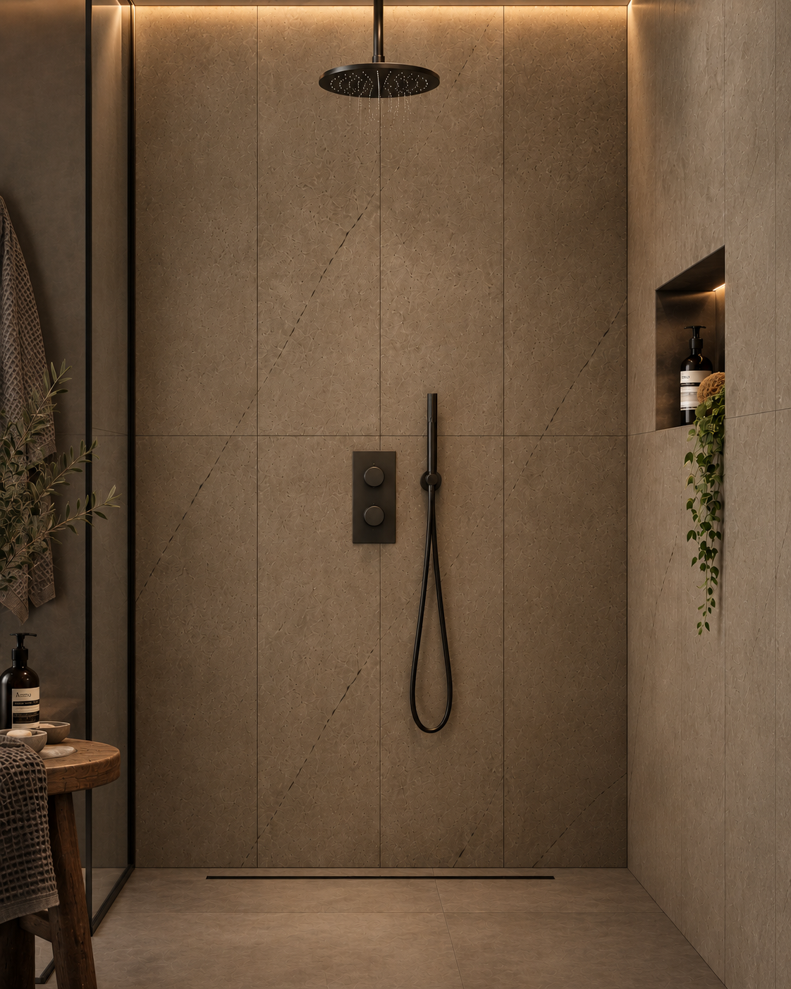Beige Earth Stone SPC Tiles - 4 Pack