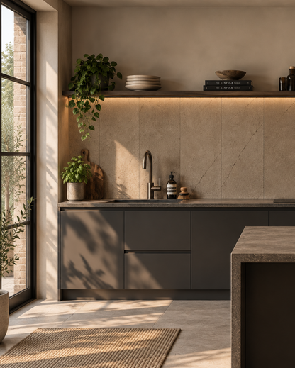 Beige Earth Stone SPC Tiles - 4 Pack