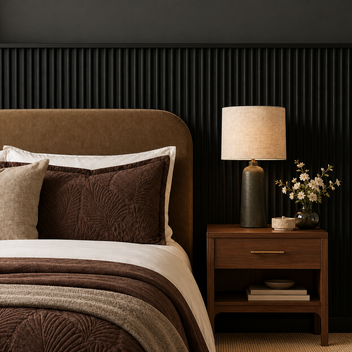 Black Fluted Wall Panels