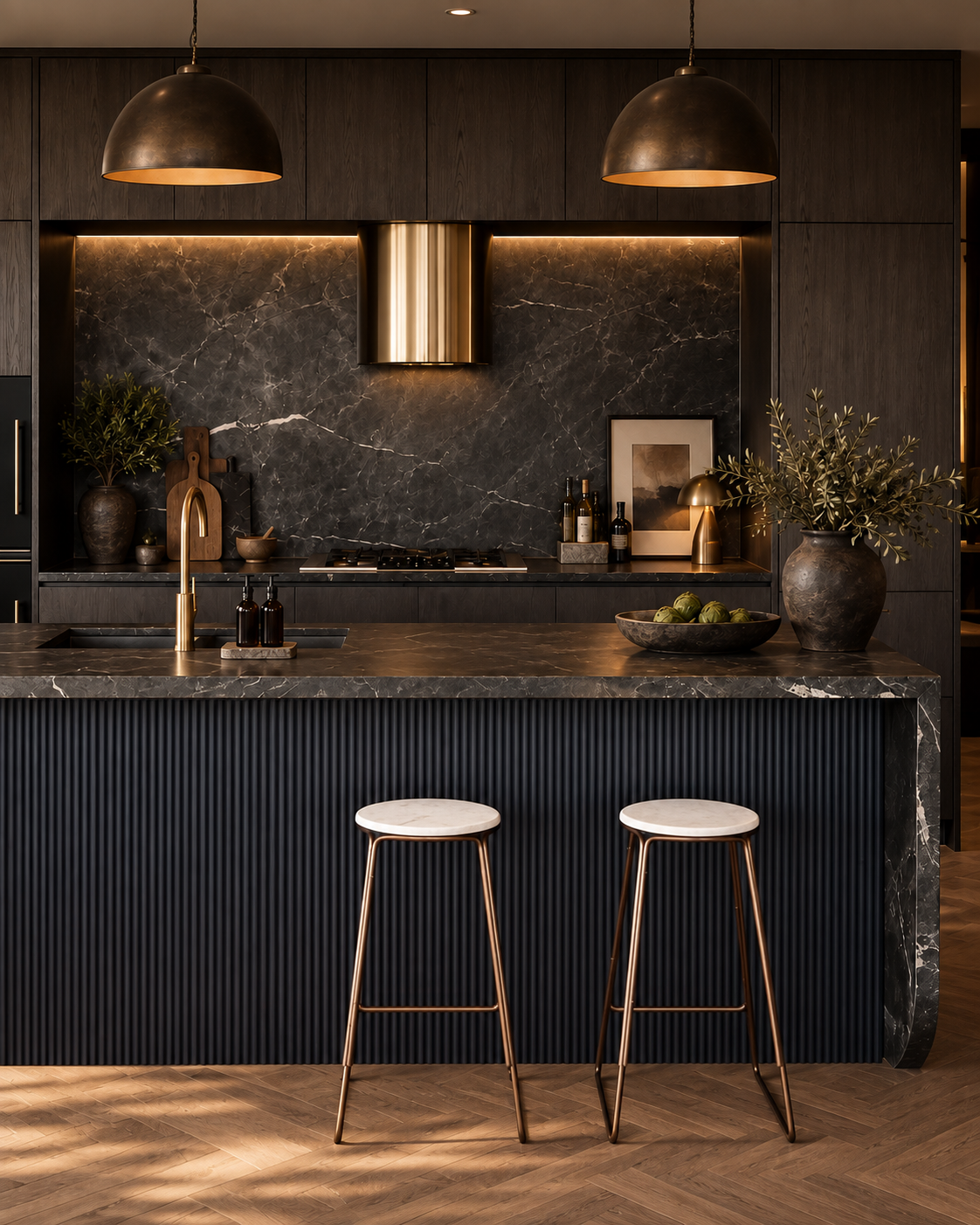 Black Mini Ribbed Wall Panels
