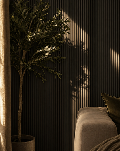 Black Mini Ribbed Wall Panels