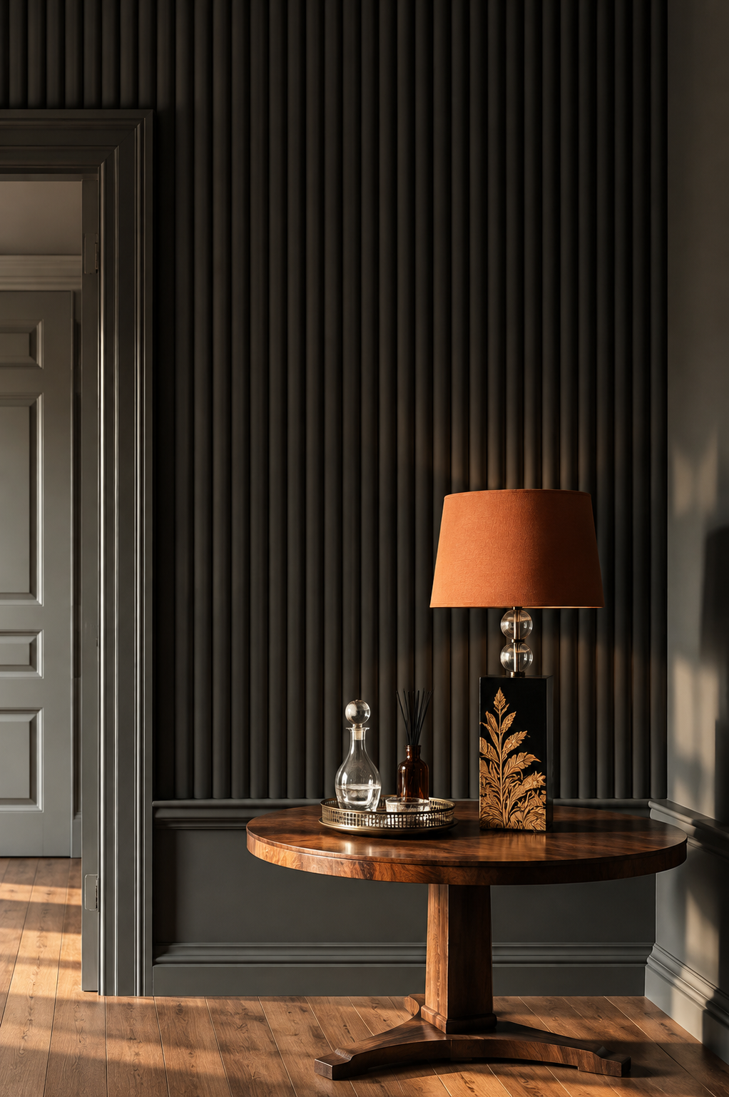 Black Ribbed Wall Panels