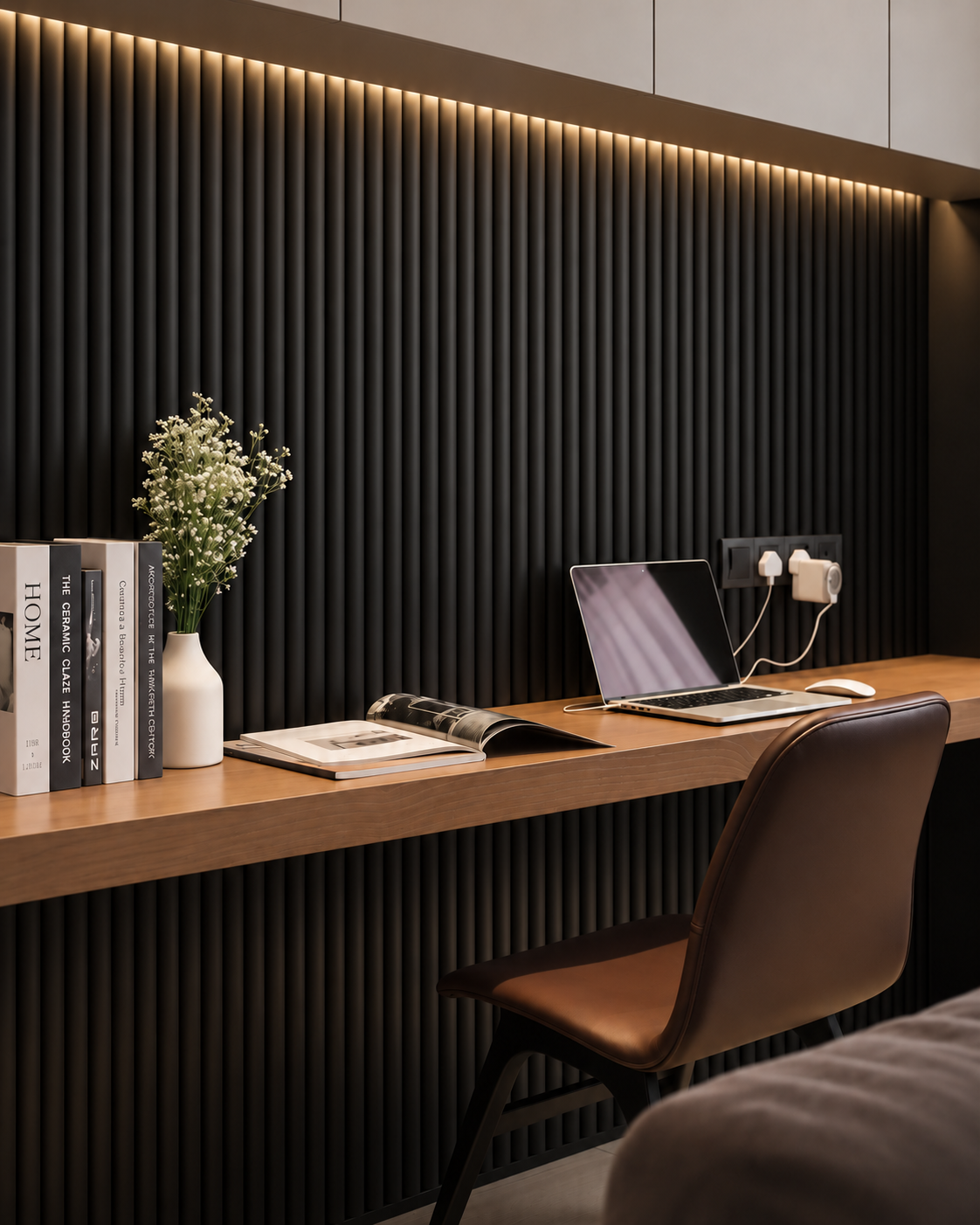 Black Ribbed Wall Panels
