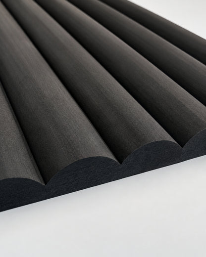 Black Ribbed Wall Panels
