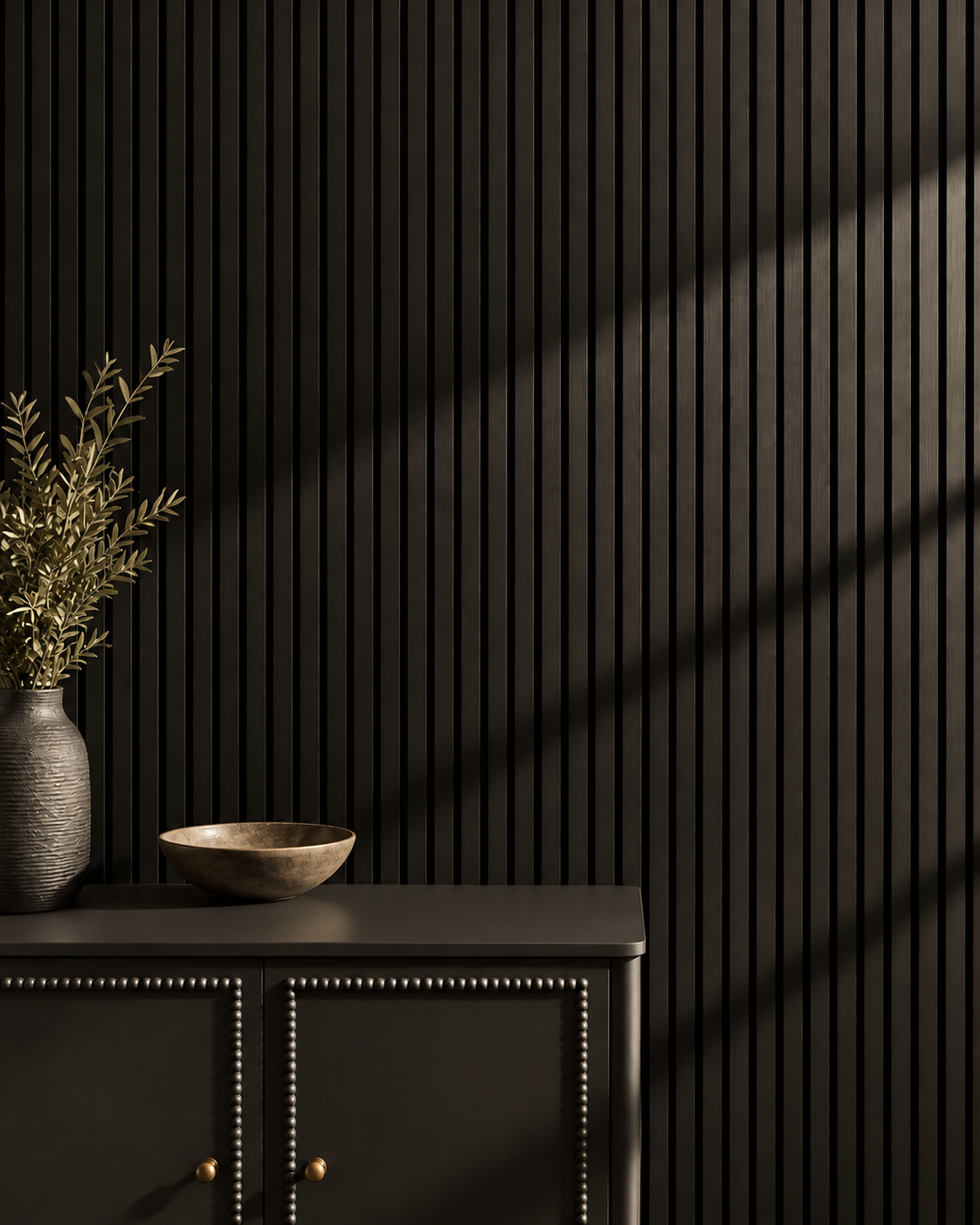 Black Slat Wall Panels