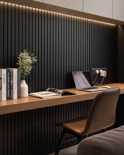 Black Slat Wall Panels