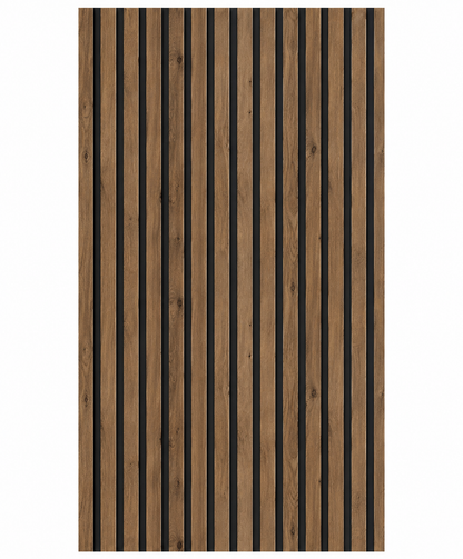 Acoustic Slat Wall Panels - Burnt Hickory Wood Veneer