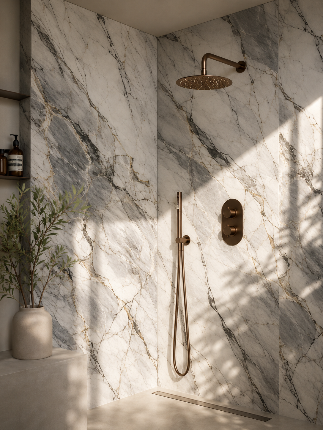 Pasadena Marble PVC Shower Panels - 2 Pack