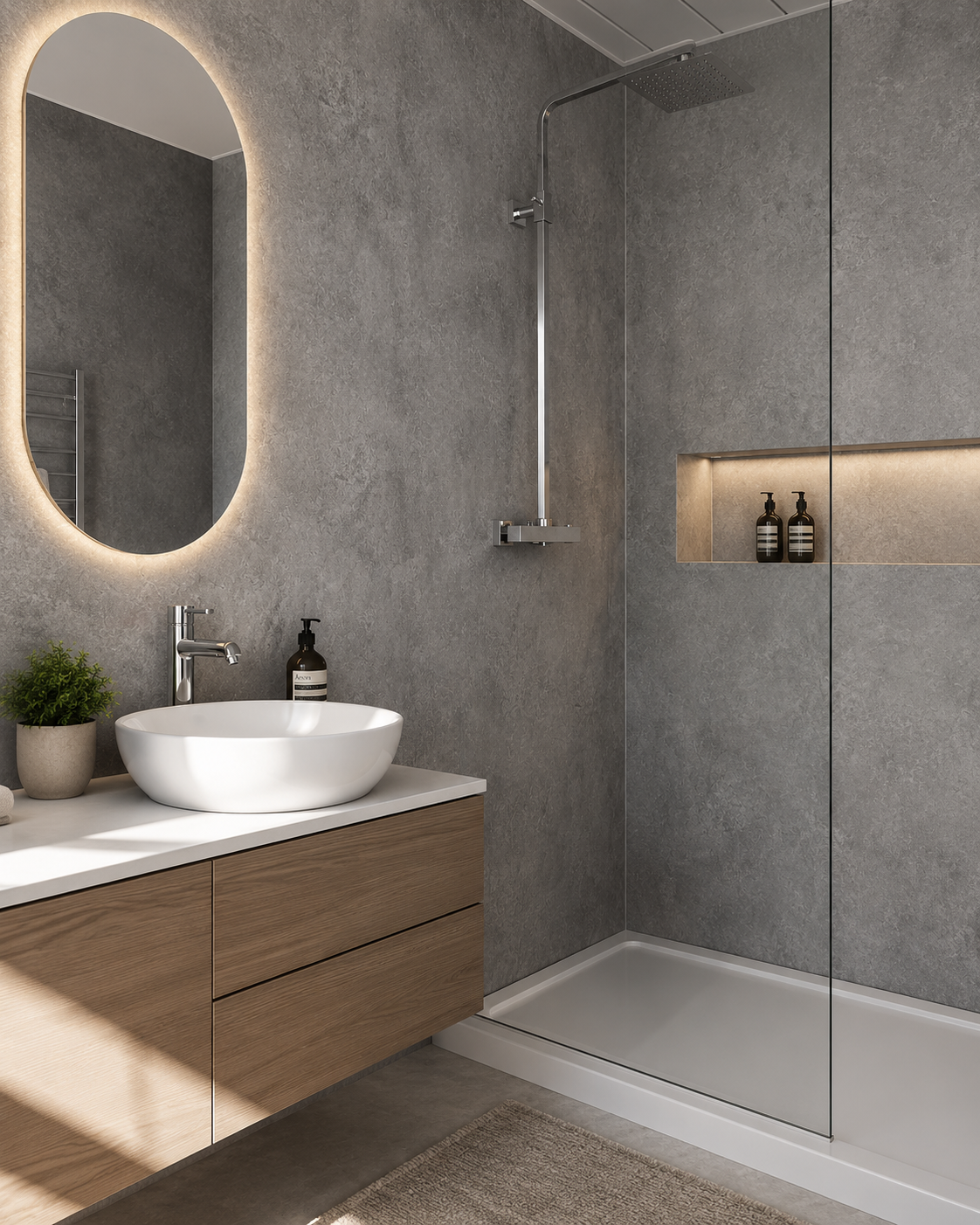 Concrete Grey PVC Shower Panels