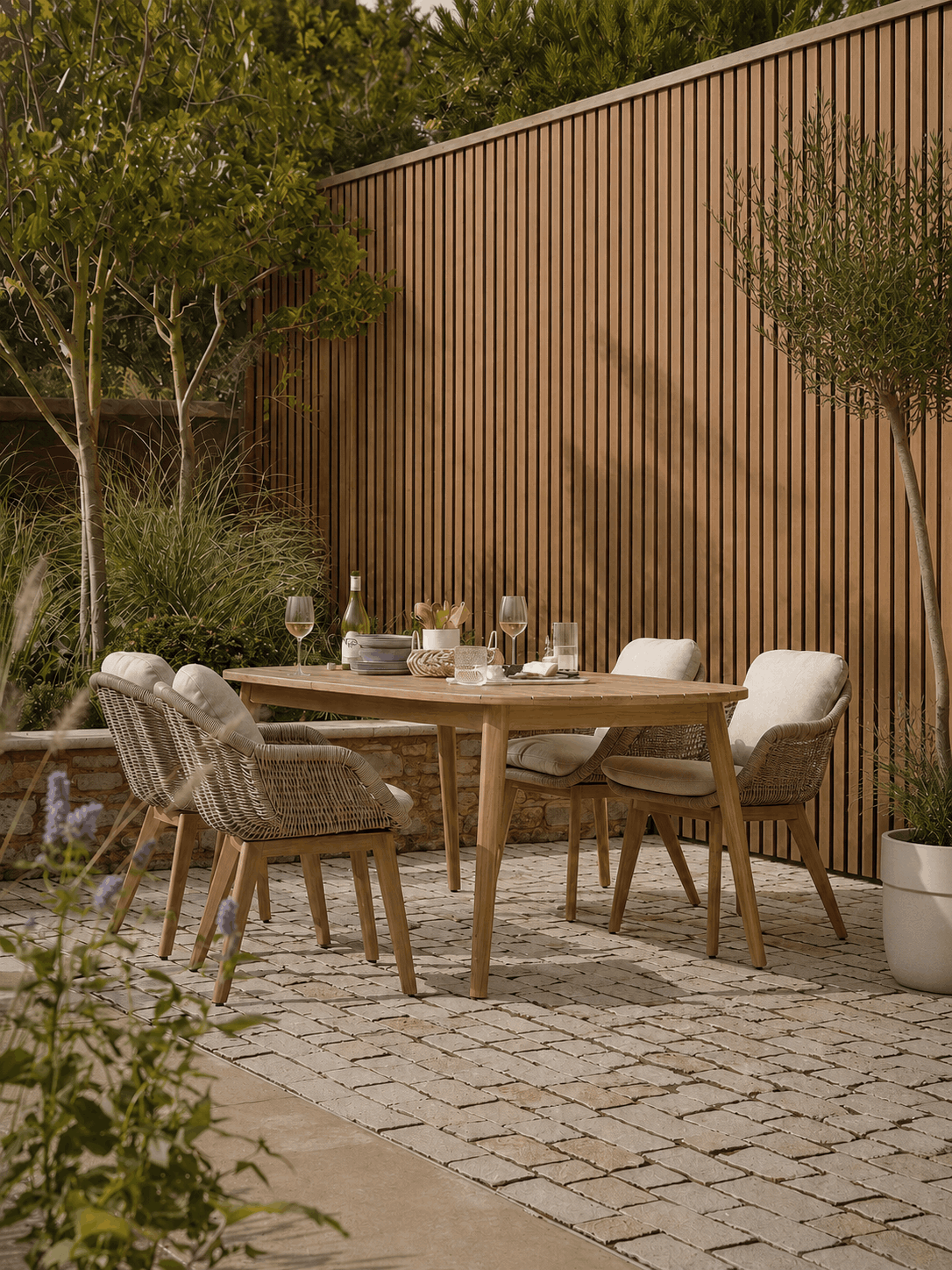 Teak Slat Outdoor Wall Cladding