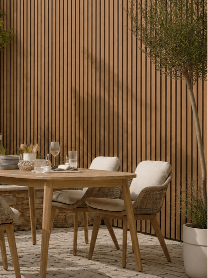 Teak Slat Outdoor Wall Cladding