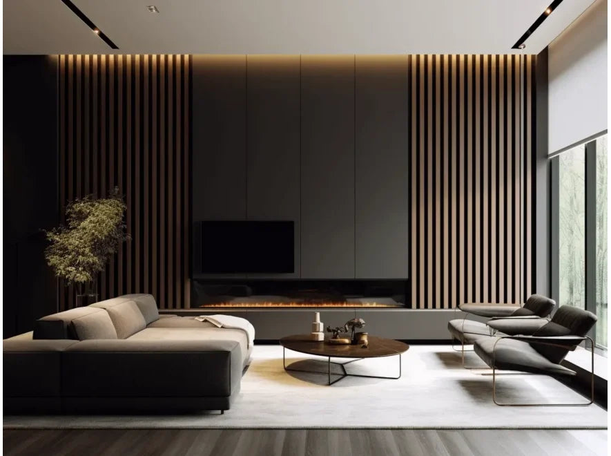 Waterproof Dark Oak Slat Wall Panels