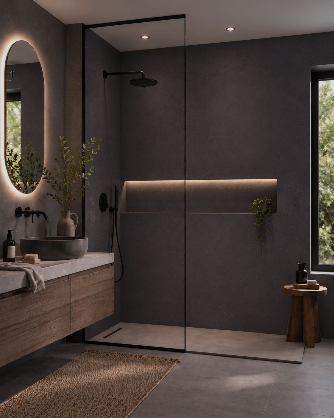 Urban Slate Grey SPC Shower Panels - 2 Pack