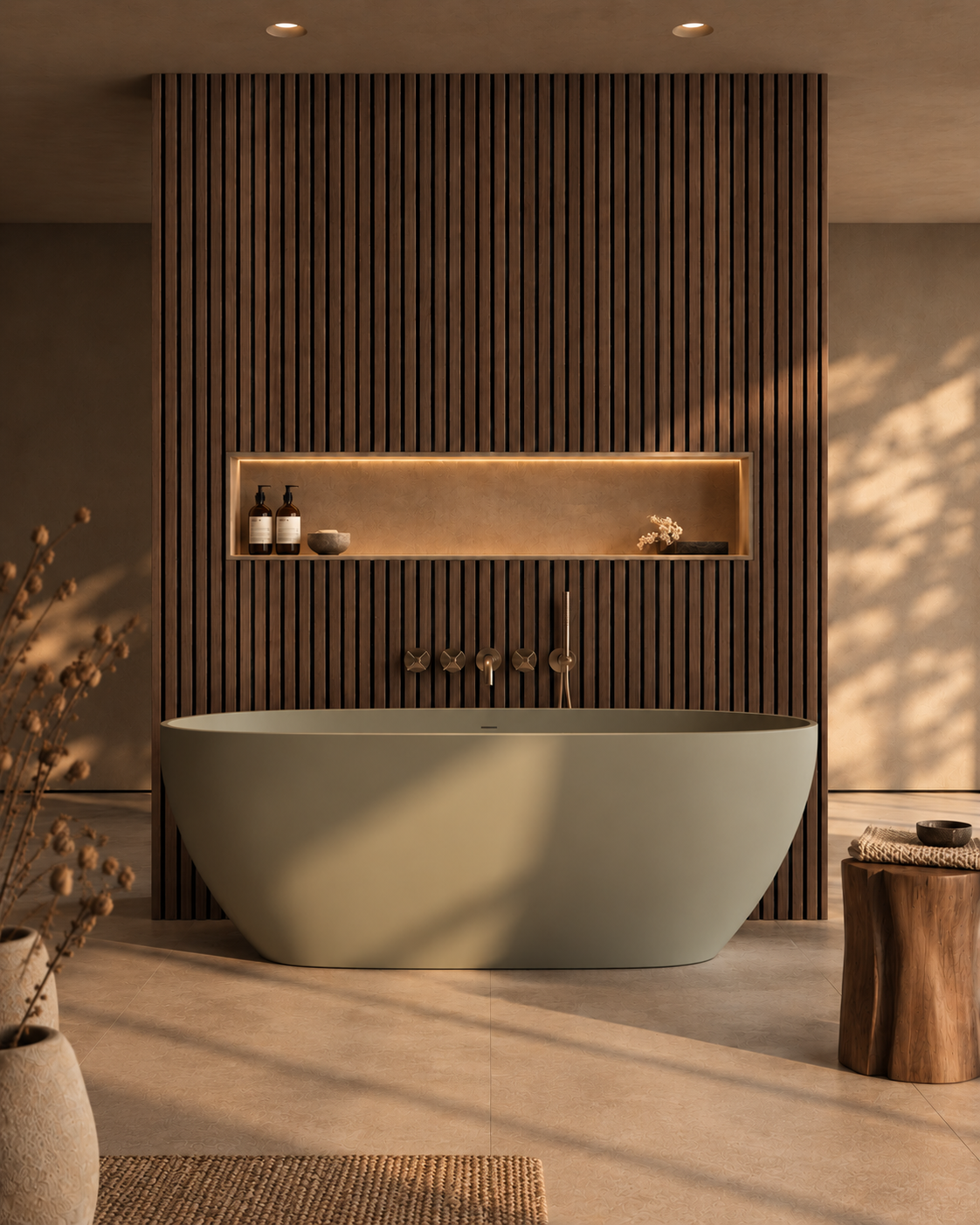 Waterproof Dark Walnut Slat Wall Panels