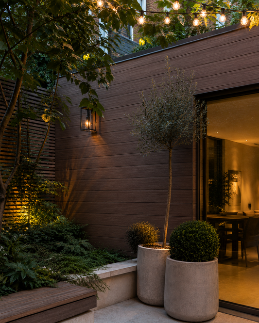 Dark Walnut Shiplap Outdoor Wall Cladding