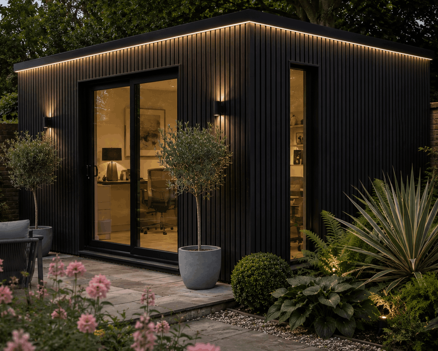 Black Slat Outdoor Wall Cladding