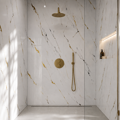 White & Gold Marble PVC Shower Panels