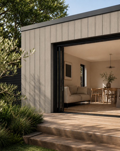 Greige Shiplap Outdoor Wall Cladding