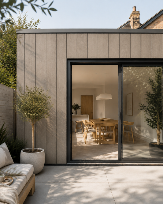 Greige Shiplap Outdoor Wall Cladding