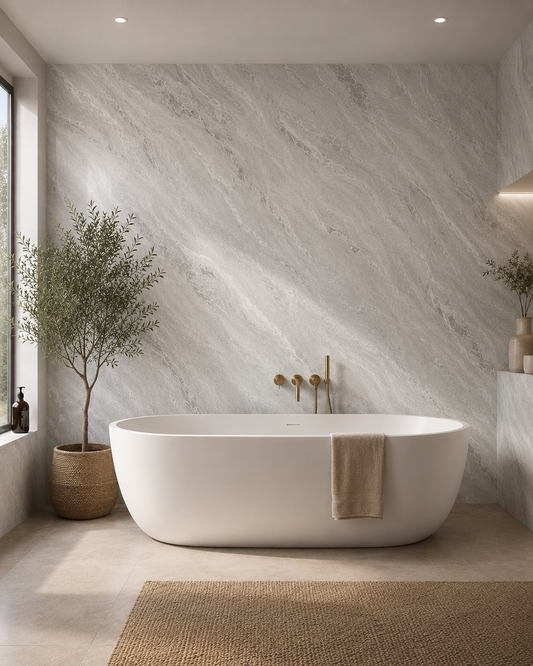 Oceanic Grey Marble PVC Shower Panels