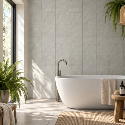 Grey Stella Stone SPC Shower Tiles - 4 Pack