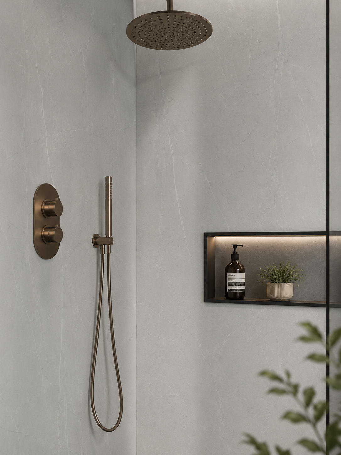 Perth Grey SPC Shower Panels - 2 Pack